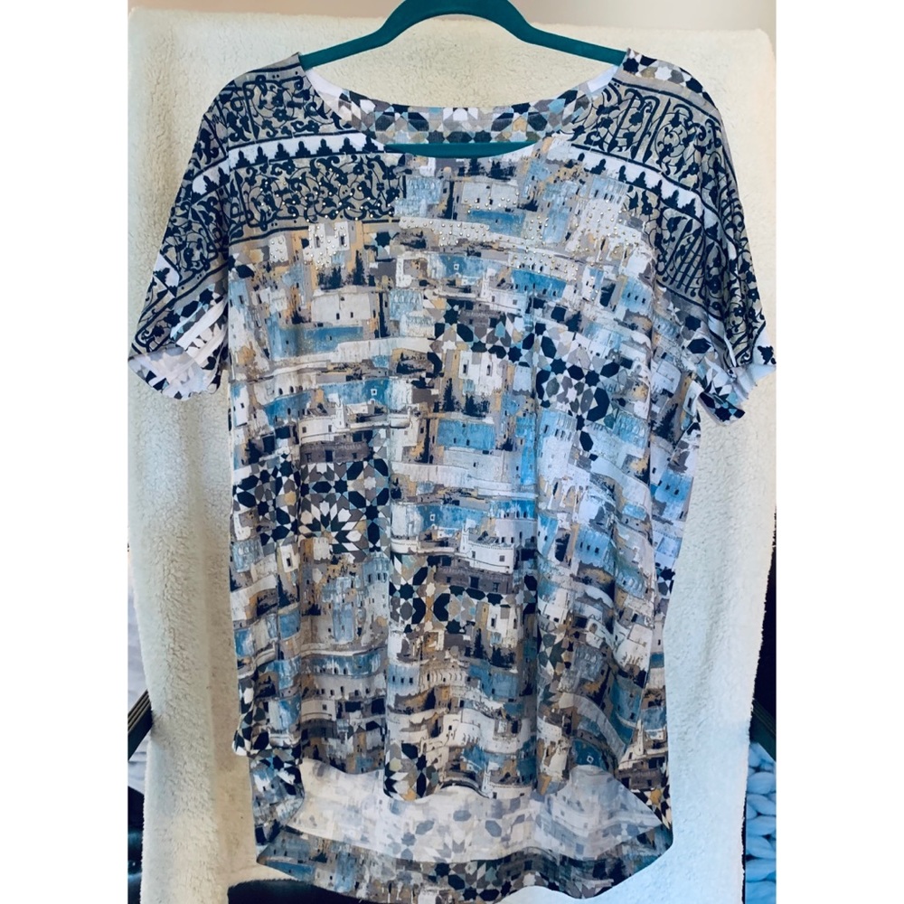 Style & Co Printed Short Sleeve Top
